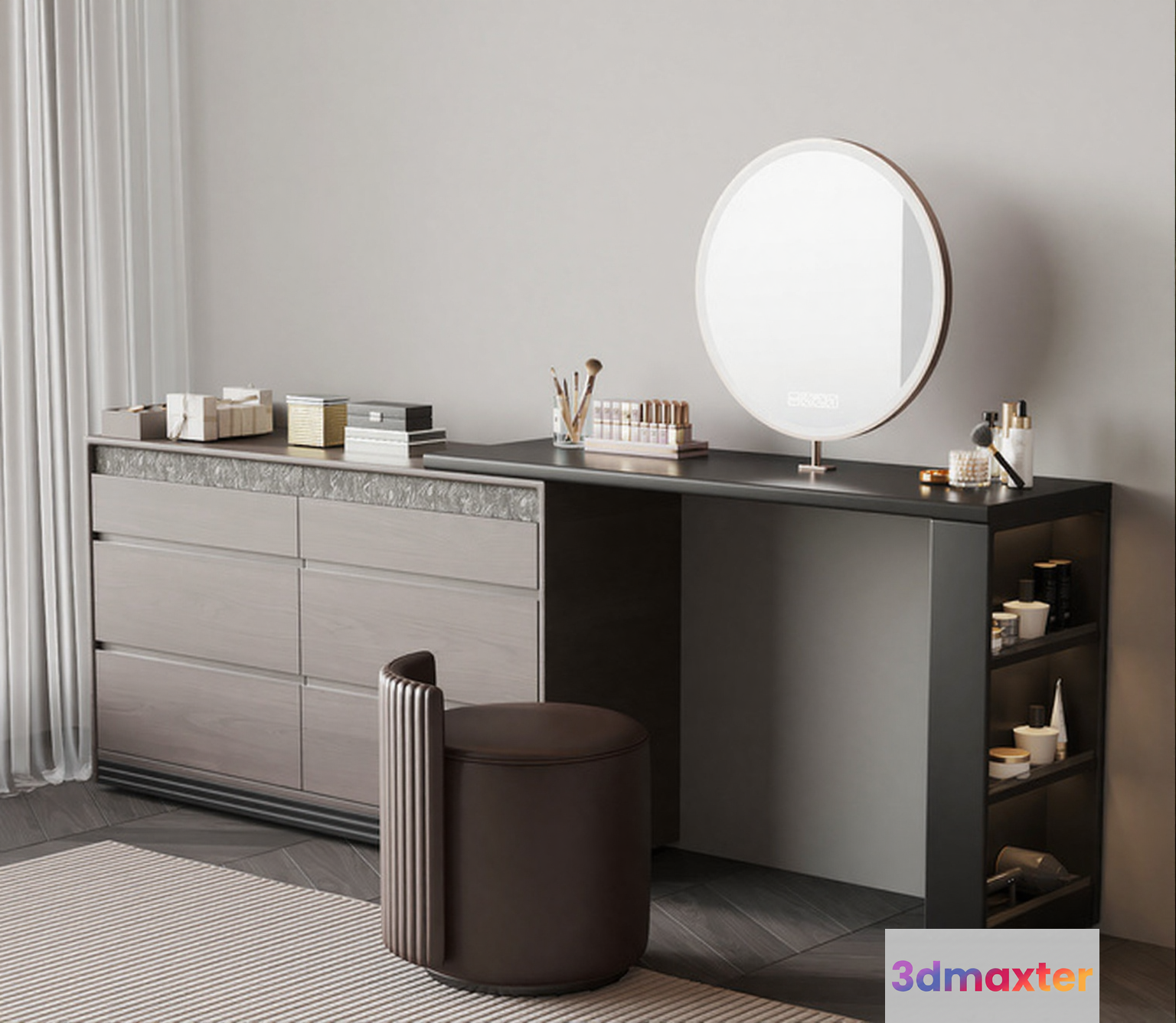 Modern Grey Dresser 3D Model - 16294 - VRAY Render