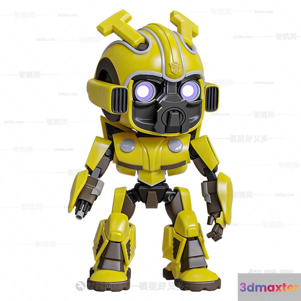 A Yellow Robot Toy 3D Model - 23302 - VRAY Render
