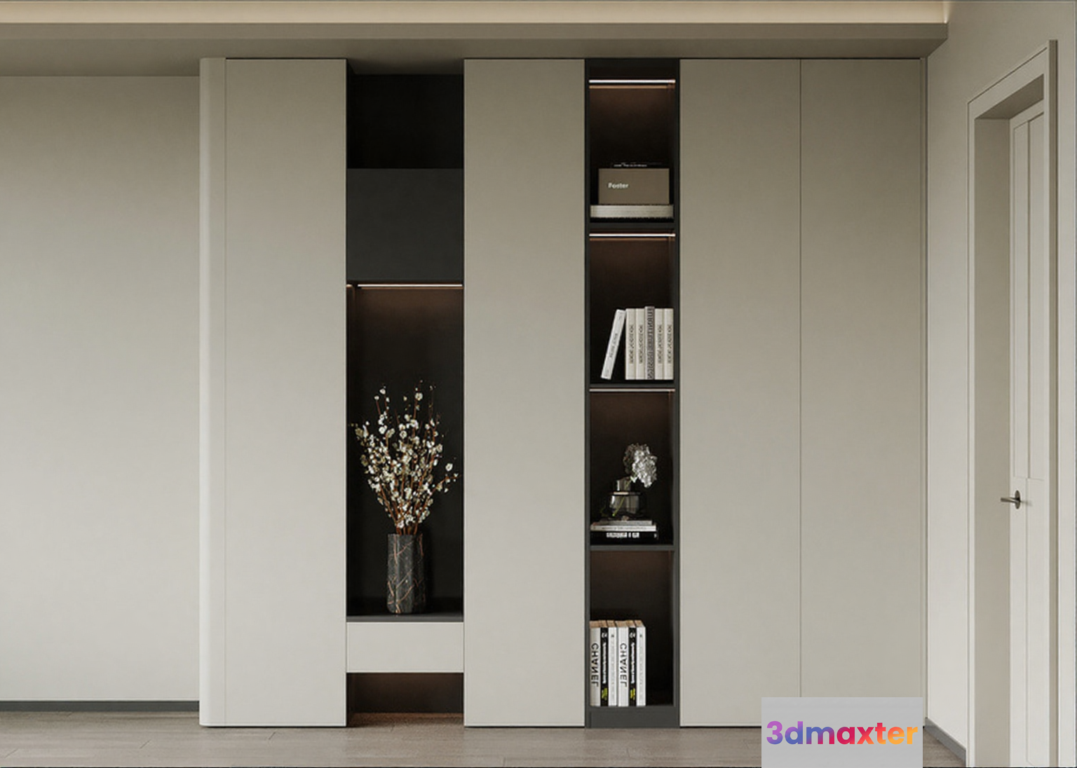 Modern Bookshelf 3D Model - 14152 - VRAY Render