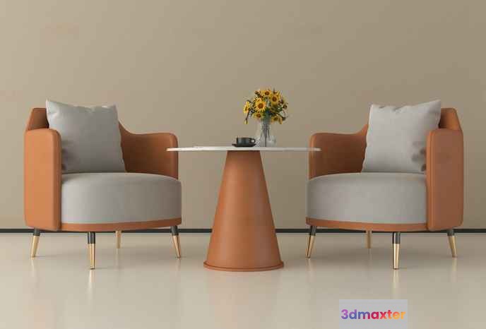 Mid-Century Modern Furniture 3D Model - 18106 - VRAY Render