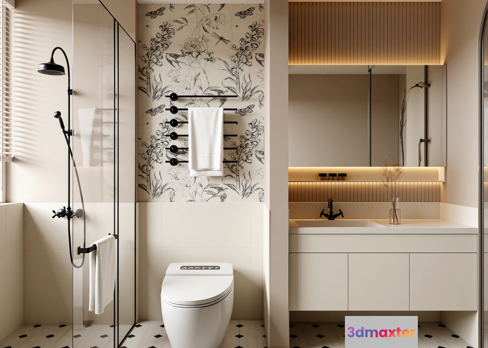 Modern Bathroom Setup 3D Model - 7615 - VRAY Render