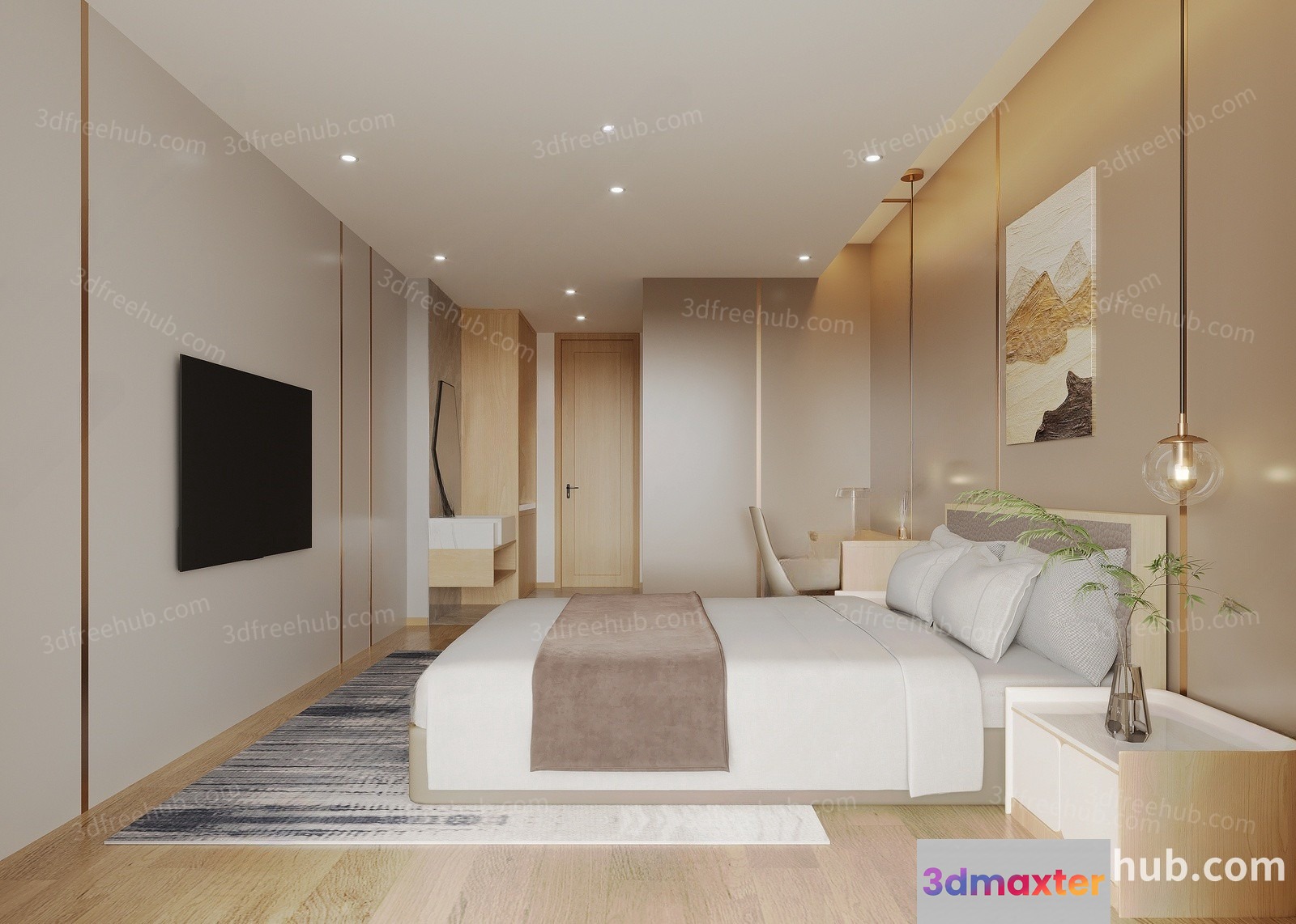 Cozy Bedroom 3D Model - 22991 - VRAY Render