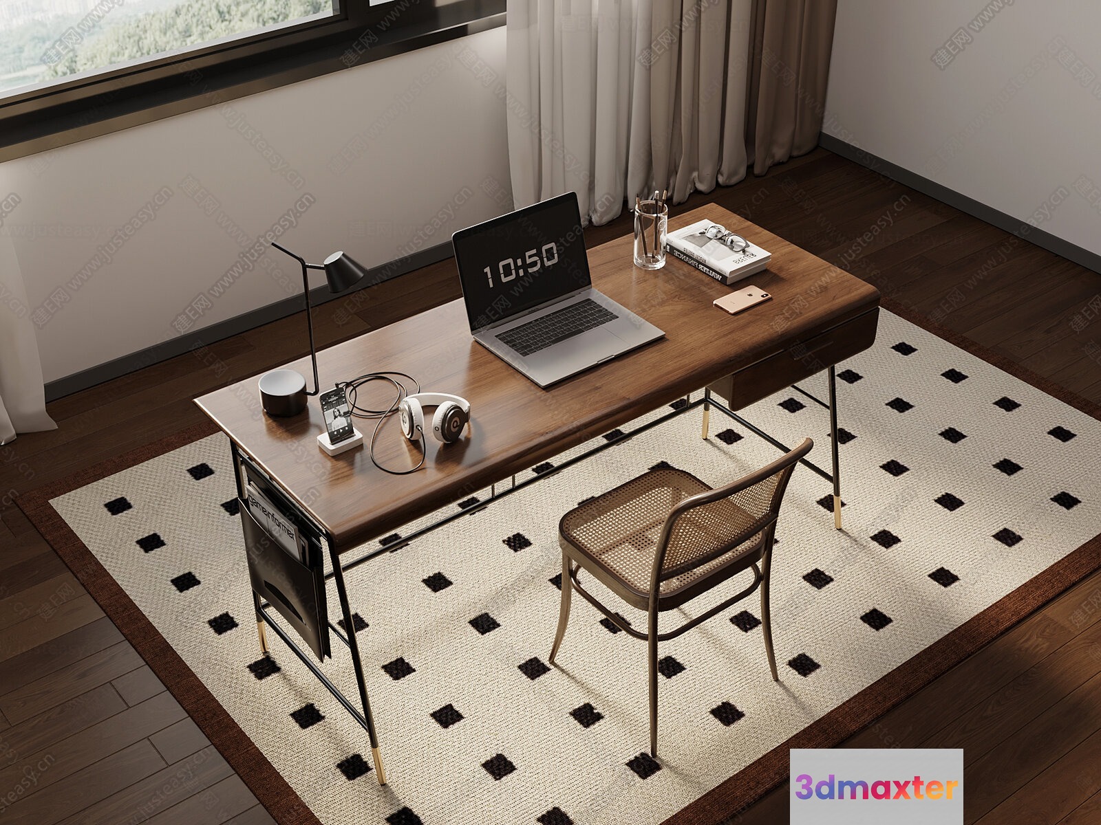 Wooden Desk Chair 3D Model - 11850 - VRAY Render
