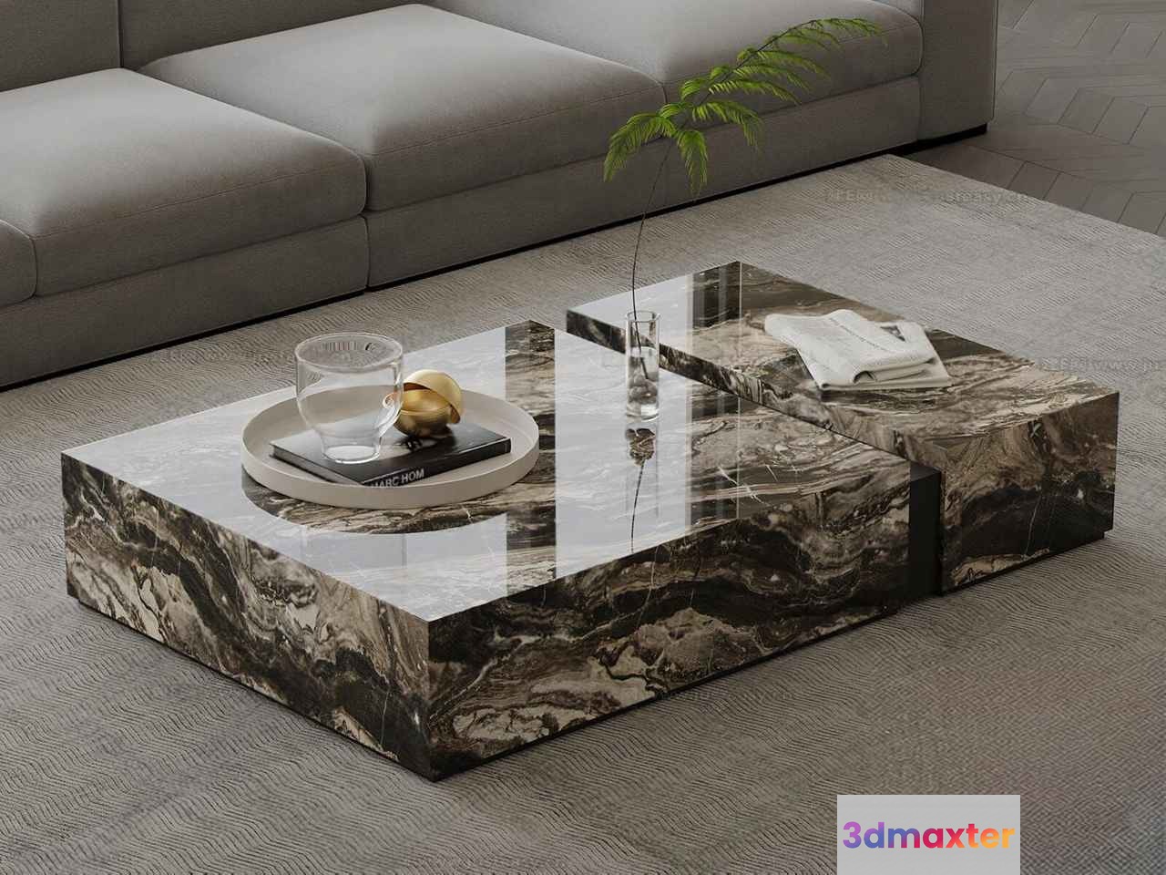 Modern Marble Coffee Table 3D Model - 16760 - VRAY Render