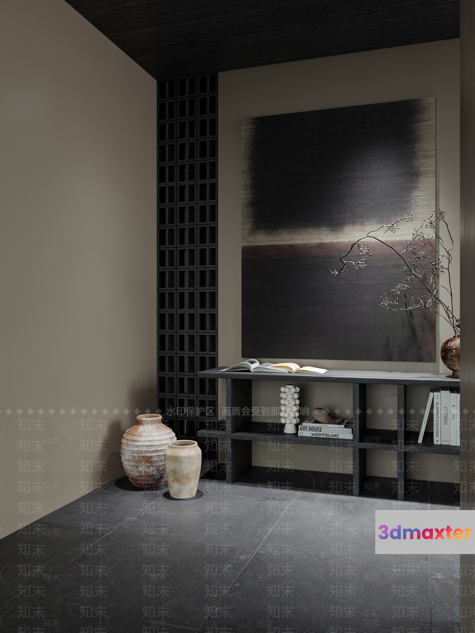 Modern Art Display 3D Model - 20667 - VRAY Render