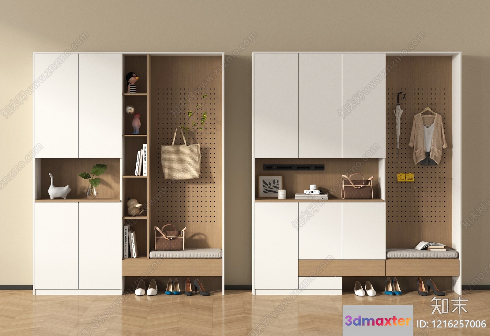 Modern Wardrobe Set 3D Model - 14565 - VRAY Render
