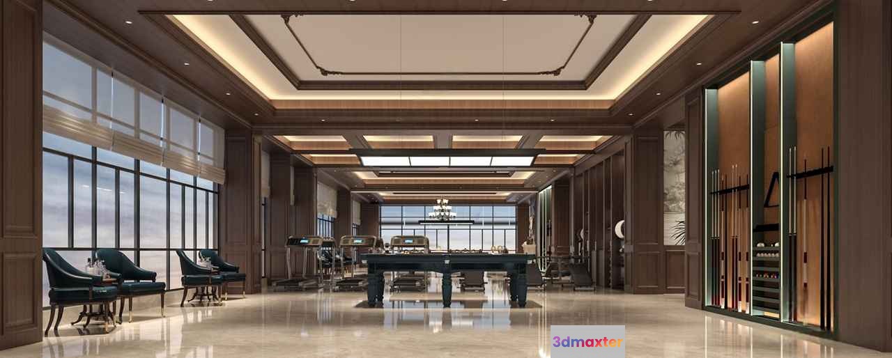 Luxurious Game Room 3D Model - 855 - VRAY Render