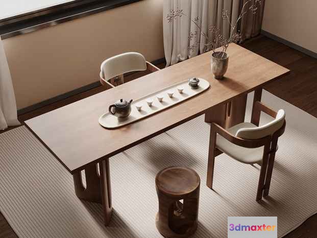A Minimalist Dining Table 3D Model - 1482 - VRAY Render