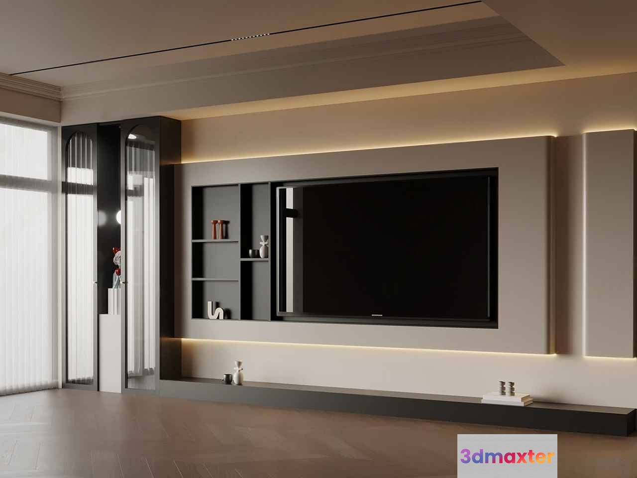 Modern Entertainment Center 3D Model - 16918 - VRAY Render