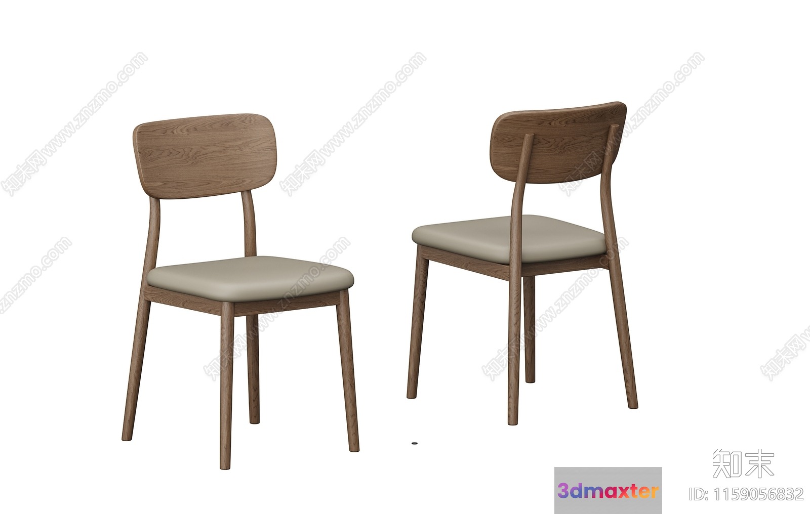 Wooden Dining Chair 3D Model - 12186 - VRAY Render