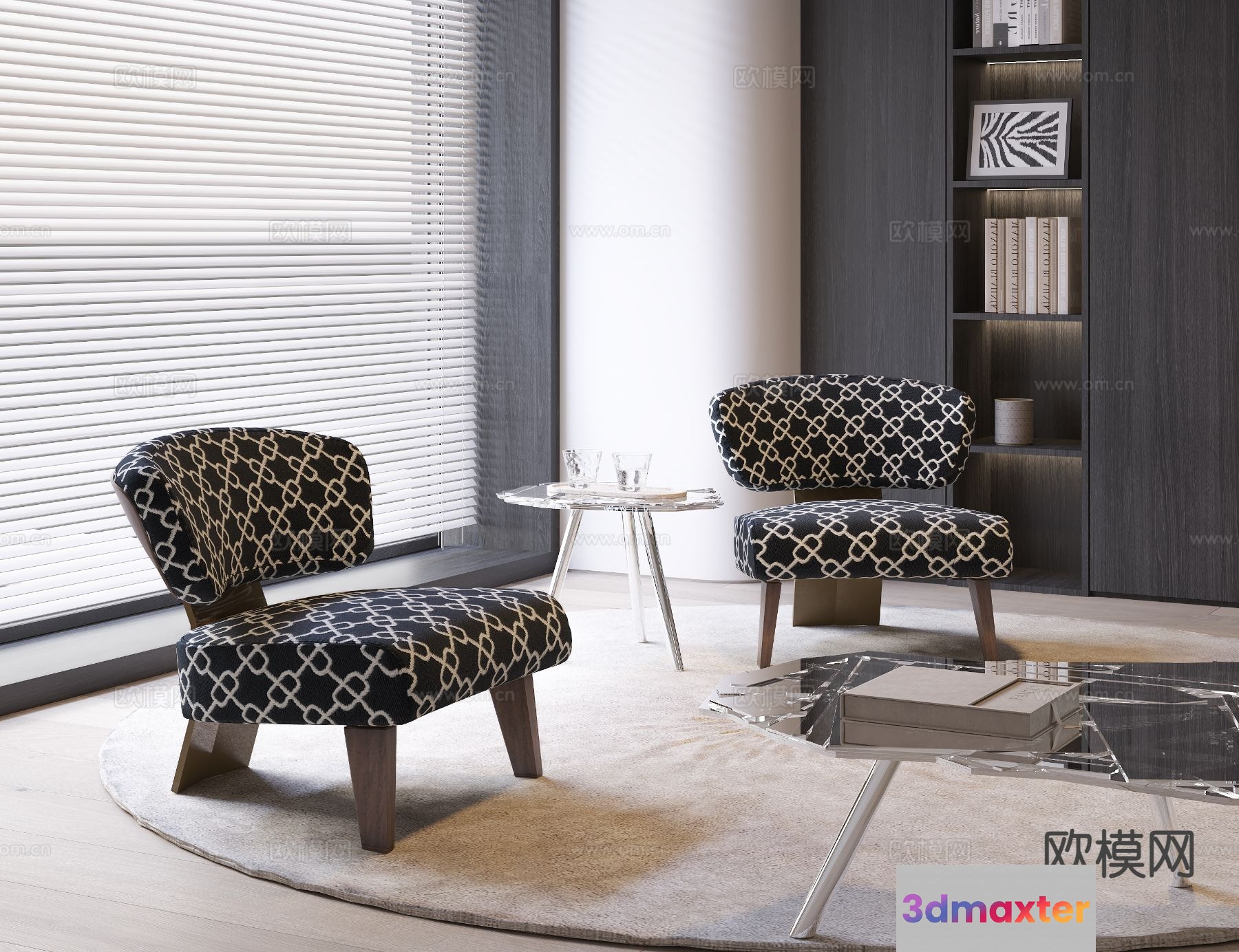 Modern Living Room 3D Model - 8837 - VRAY Render