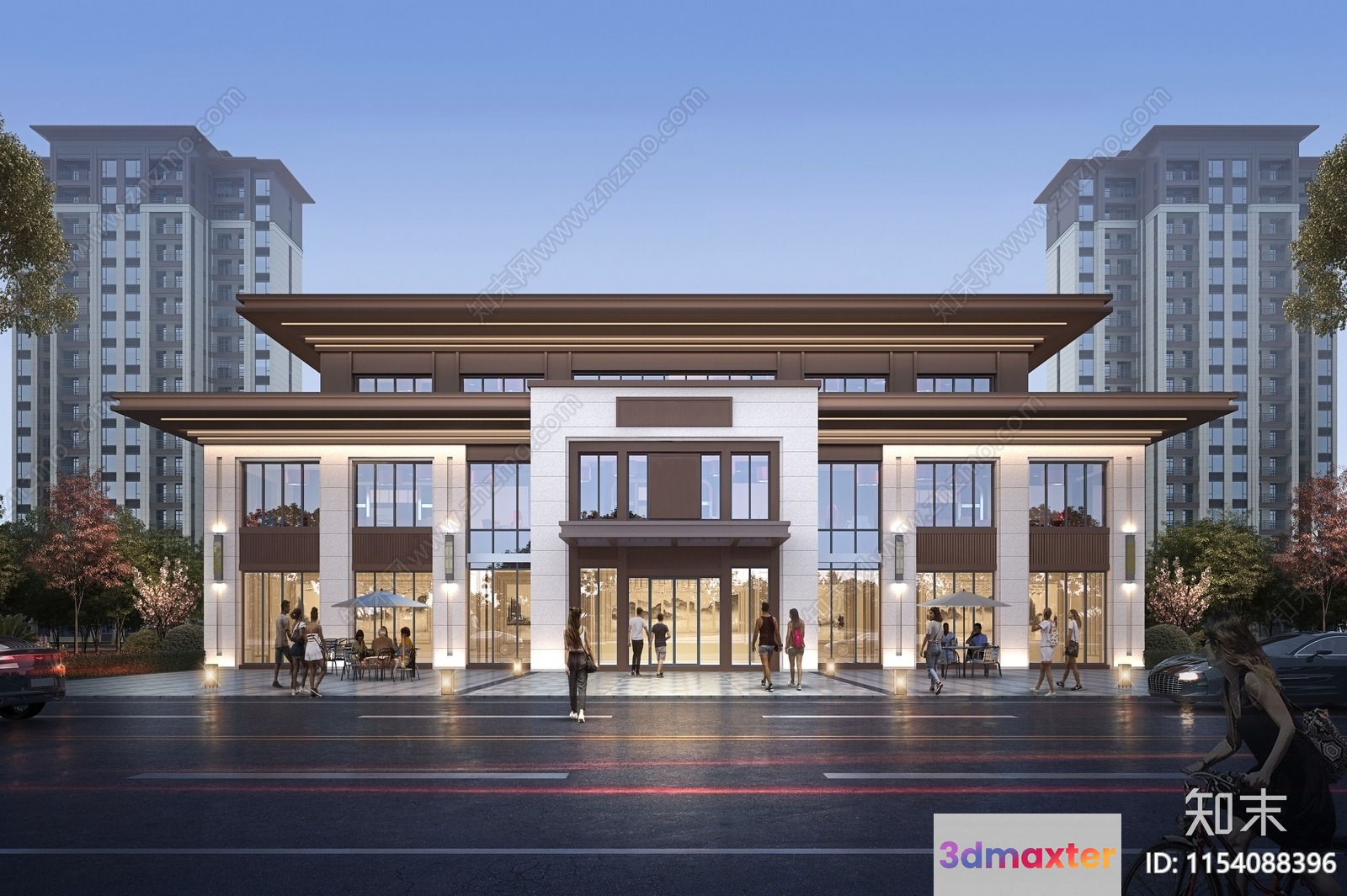 A Large Building With A Modern Design 3D Model - 3179 - VRAY Render