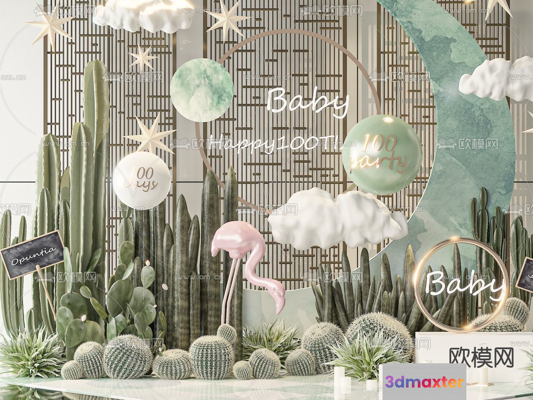 A Baby Shower Decoration 3D Model - 12190 - VRAY Render