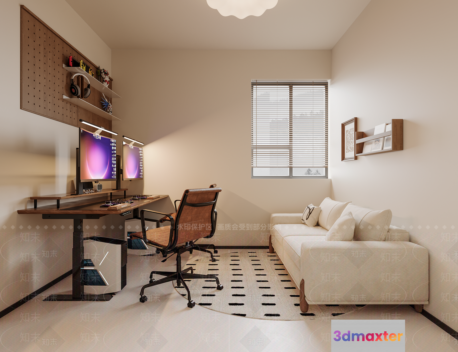 Modern Home Office 3D Model - 16429 - VRAY Render