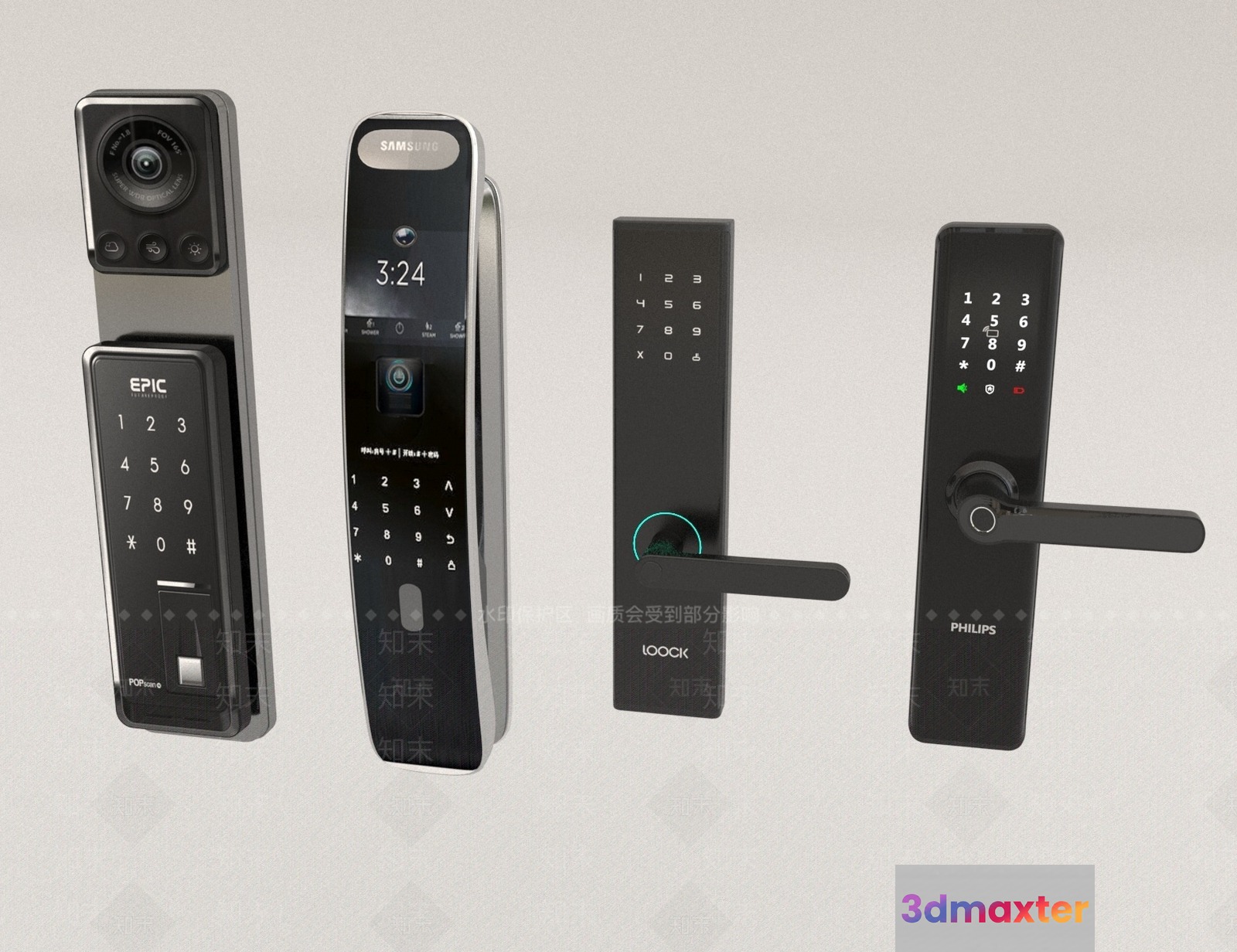 Modern Electronic Locks 3D Model - 17705 - VRAY Render