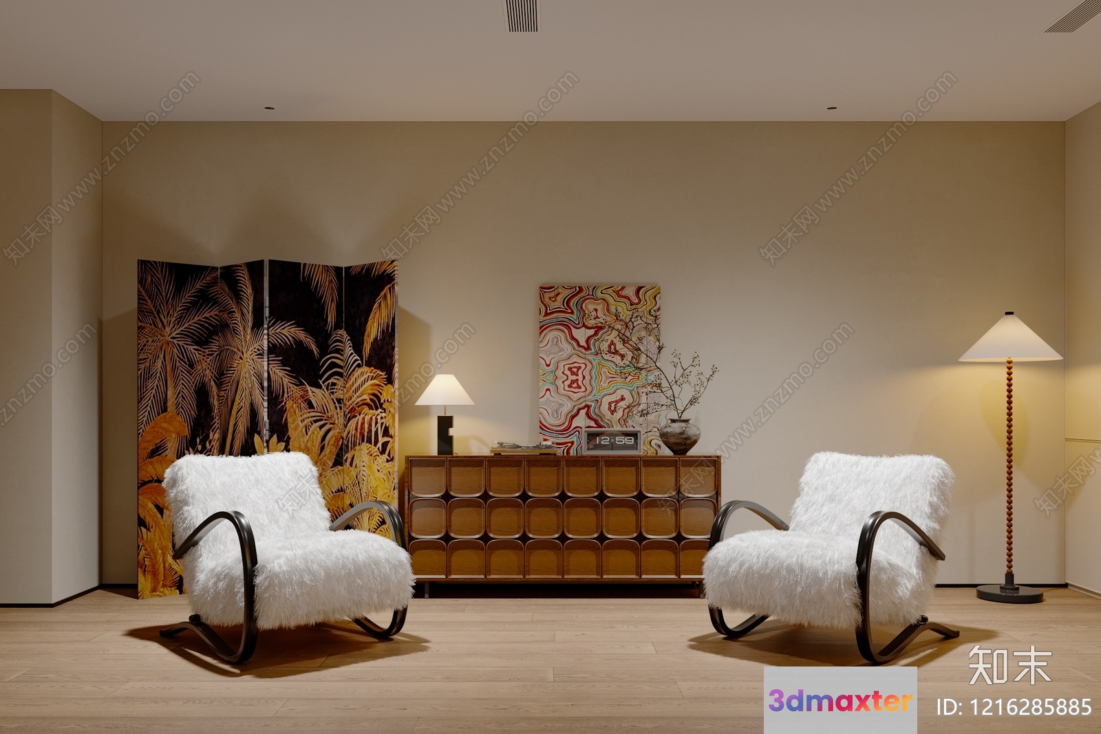 Modern Living Room 3D Model - 14574 - VRAY Render