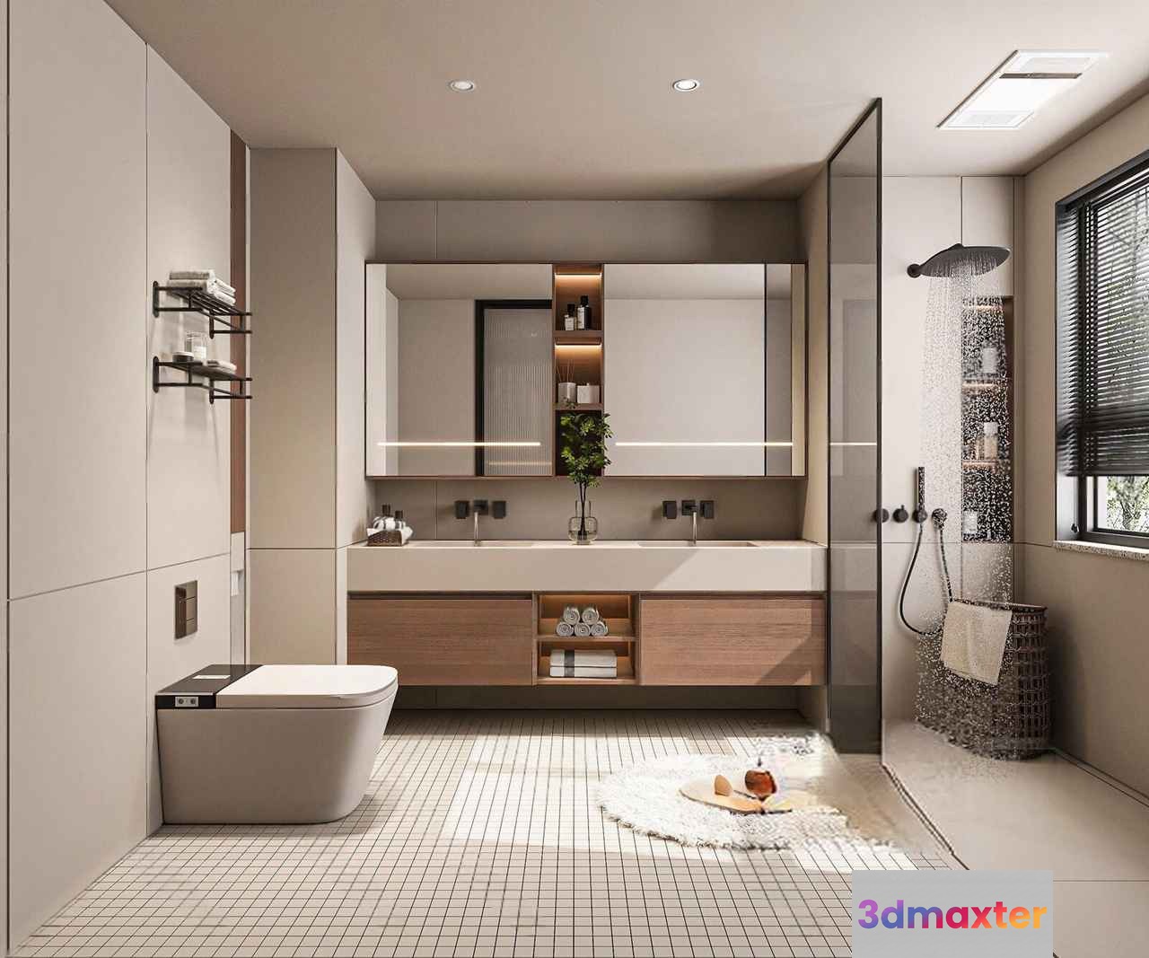 Modern Bathroom 3D Model - 16750 - VRAY Render