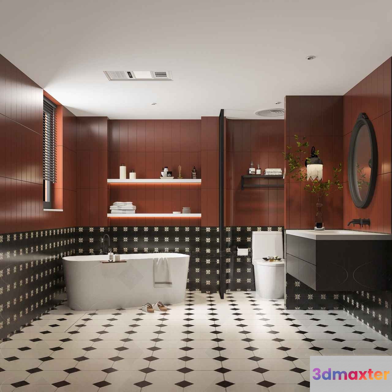 Modern Bathroom Interior 3D Model - 13967 - VRAY Render