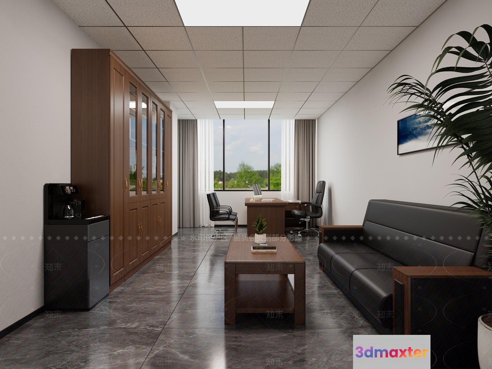 Modern Office Space 3D Model - 21136 - VRAY Render