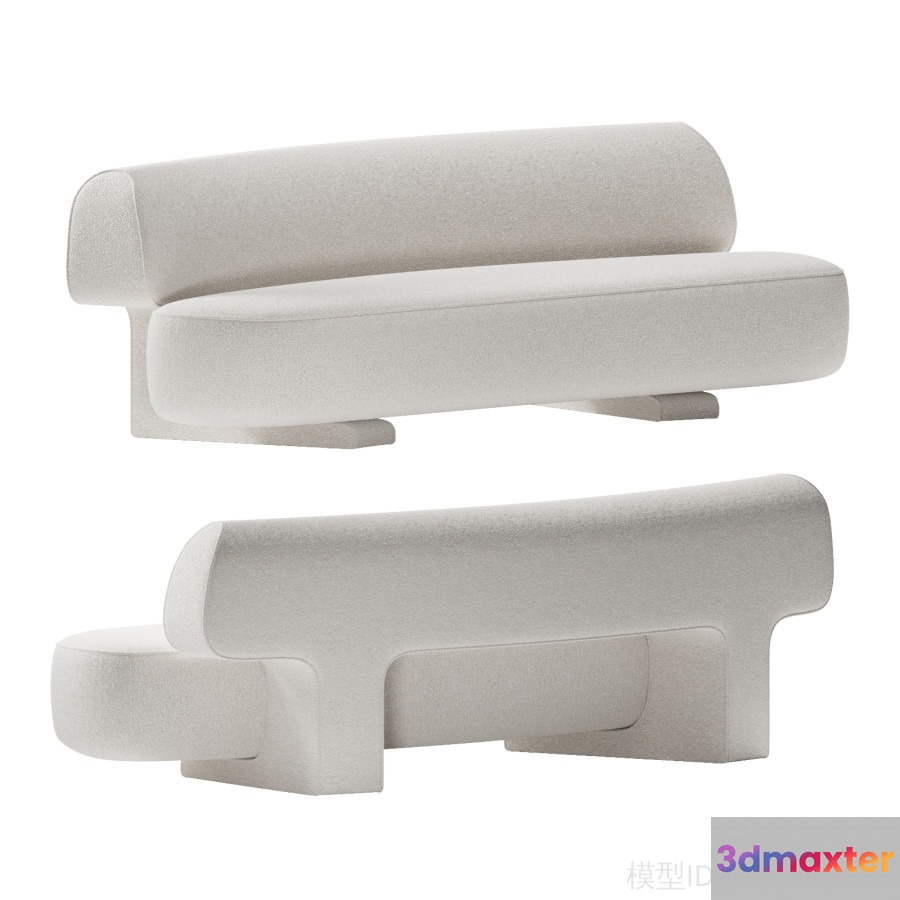 Modern White Sofa 3D Model - 9669 - VRAY Render