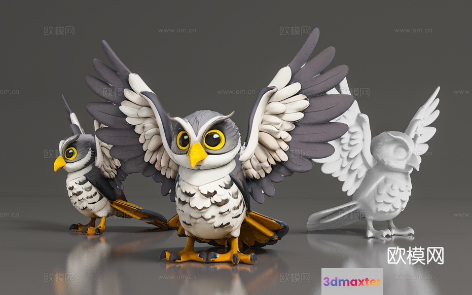 The Main Subject Is A Toy Owl With Wings Spread Out 3D Model - 11116 - VRAY Render