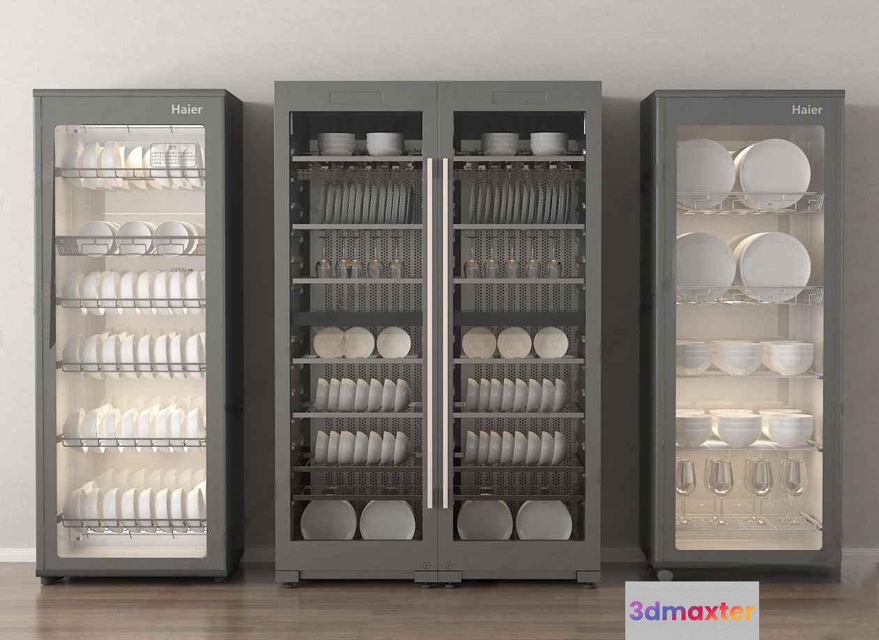 Grey Dish Storage Units 3D Model - 3206 - VRAY Render
