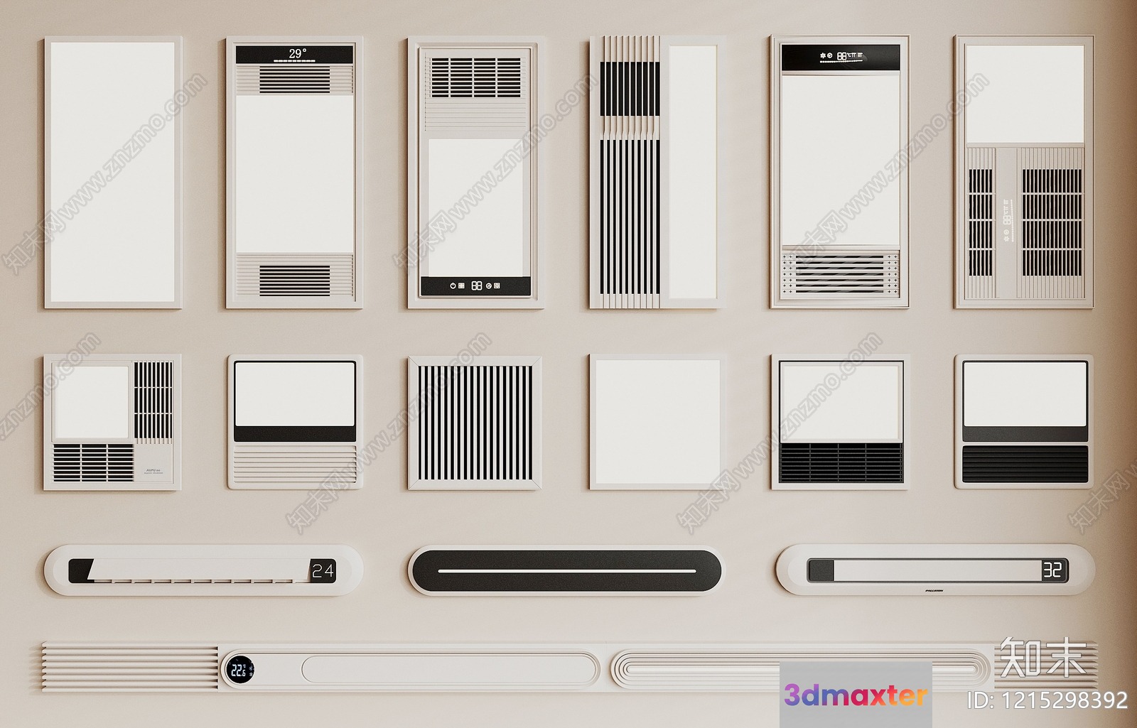 Modern Thermostat Designs 3D Model - 10636 - VRAY Render