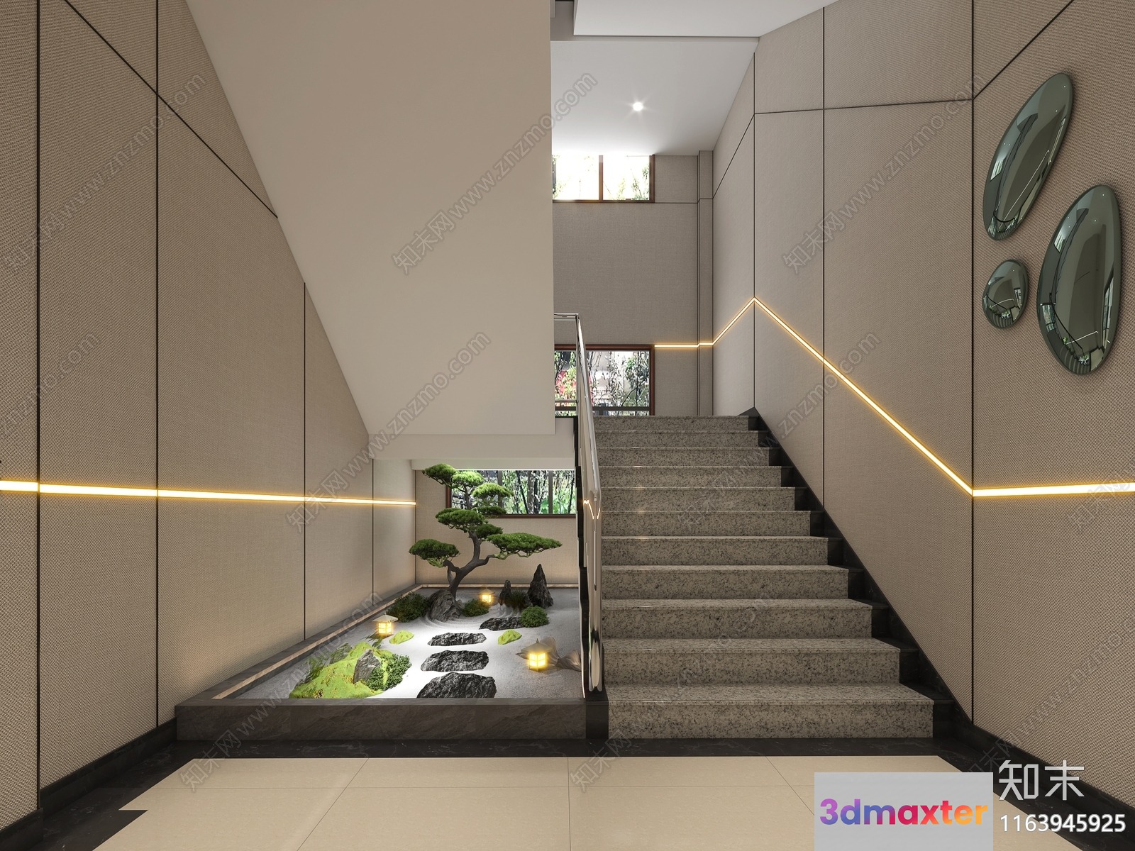 Modern Asian-Inspired Interior 3D Model - 11134 - VRAY Render