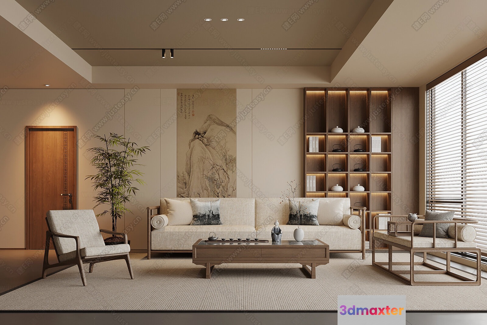 Modern Living Room 3D Model - 18426 - VRAY Render