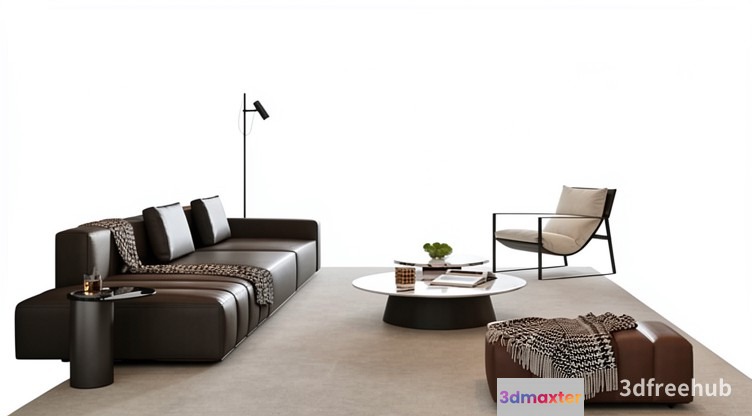 Modern Living Room 3D Model - 21799 - VRAY Render