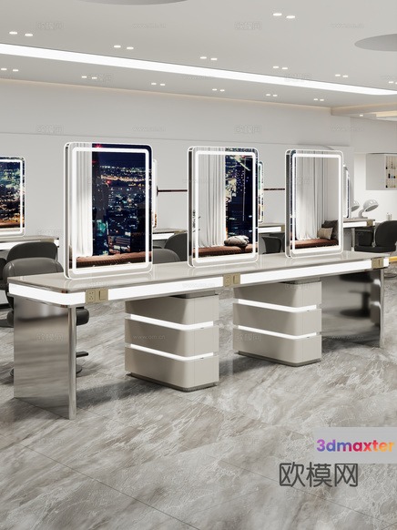 Modern Salon Station 3D Model - 4066 - VRAY Render