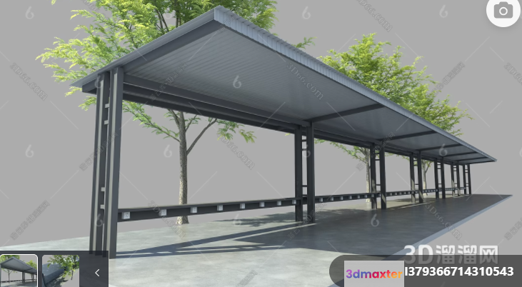 A Covered Walkway 3D Model - 7778 - VRAY Render
