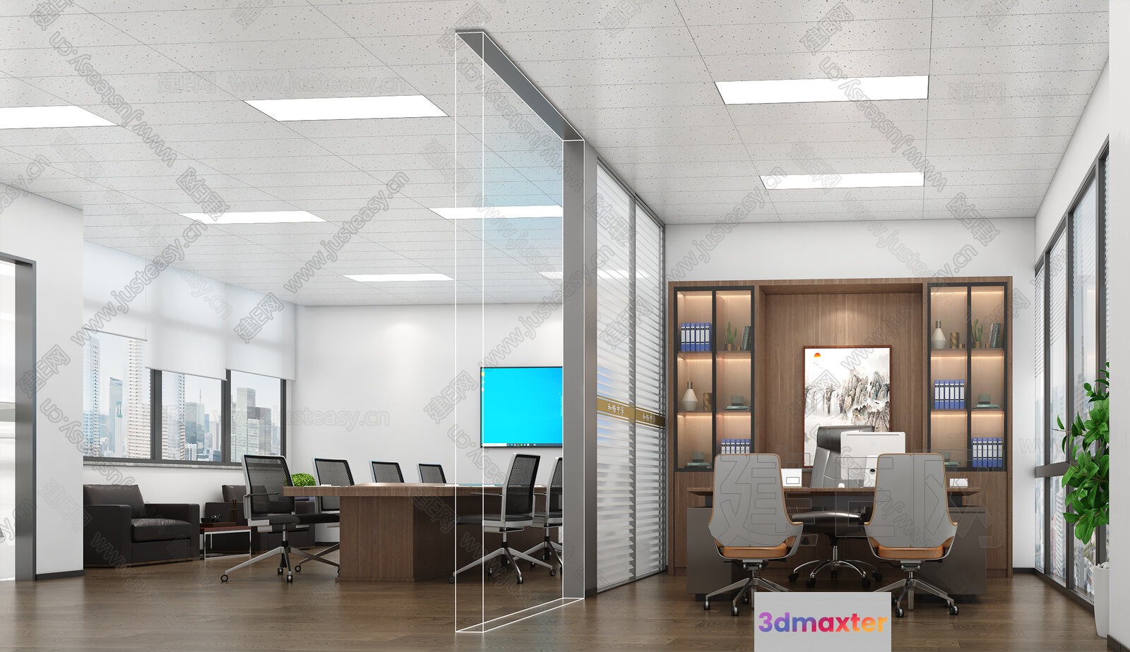 Modern Office Space 3D Model - 21819 - VRAY Render