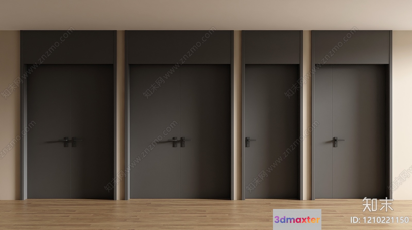 Black Doors 3D Model - 19579 - VRAY Render