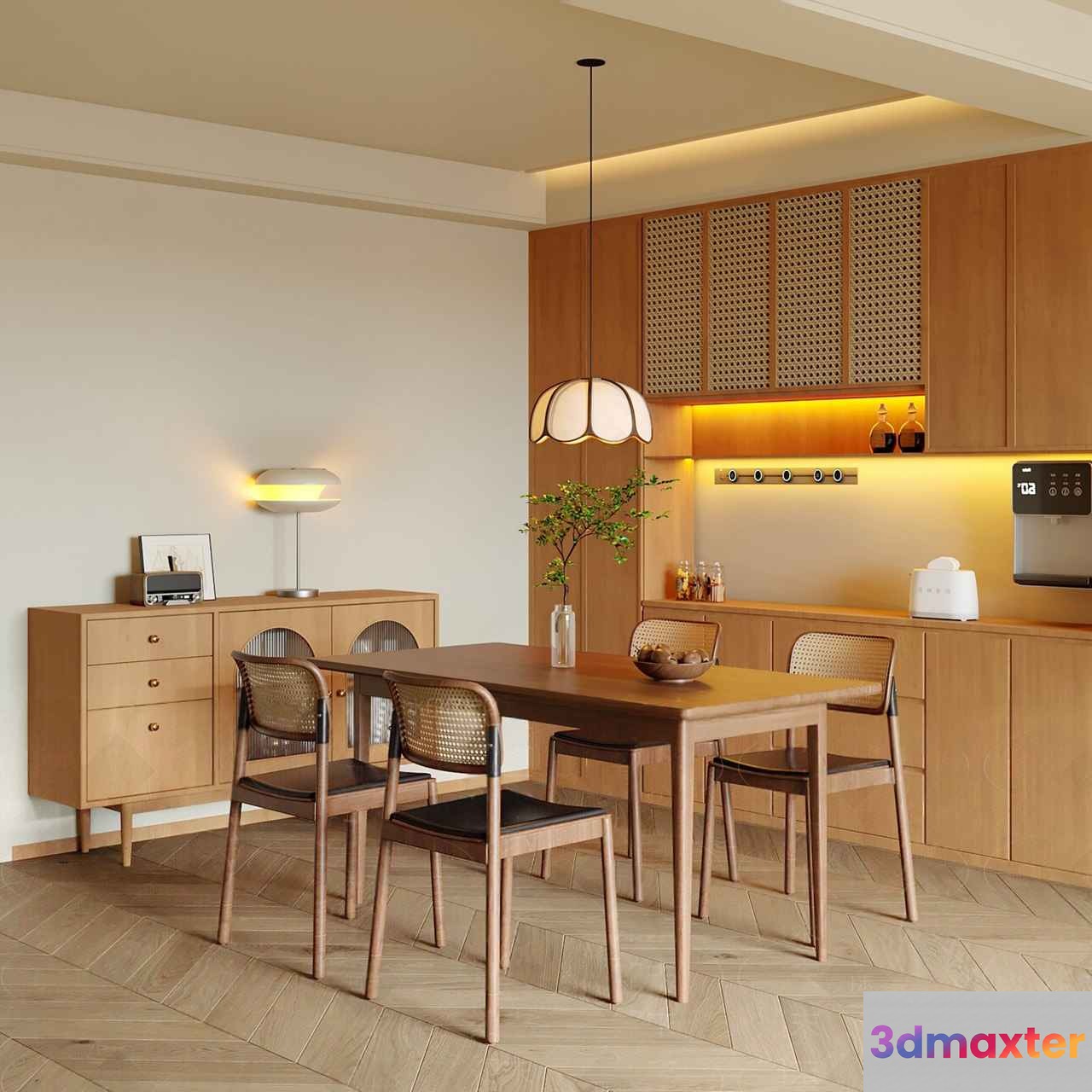 Modern Dining Room 3D Model - 19149 - VRAY Render