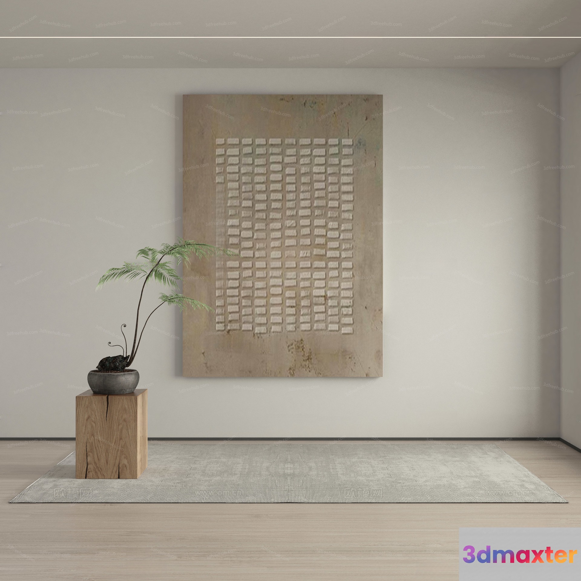 Minimalist Art Room 3D Model - 20276 - VRAY Render