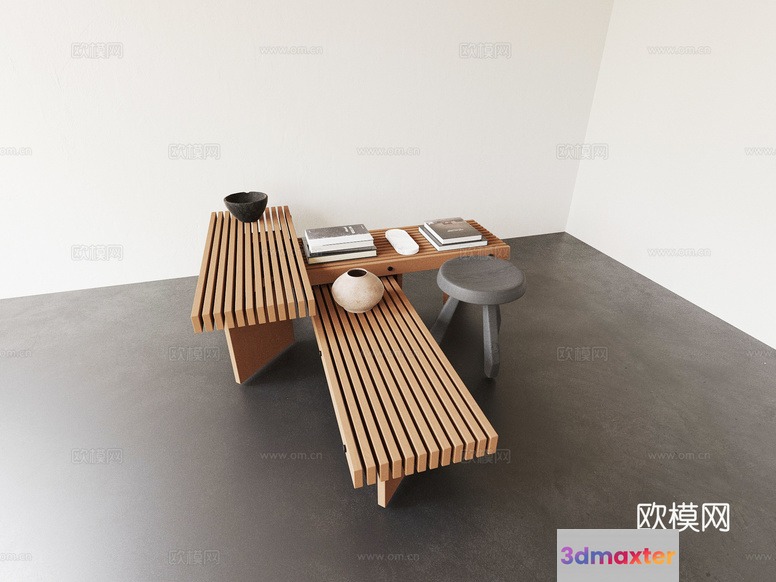 Modern Minimalist Bench 3D Model - 7954 - CORONA Render