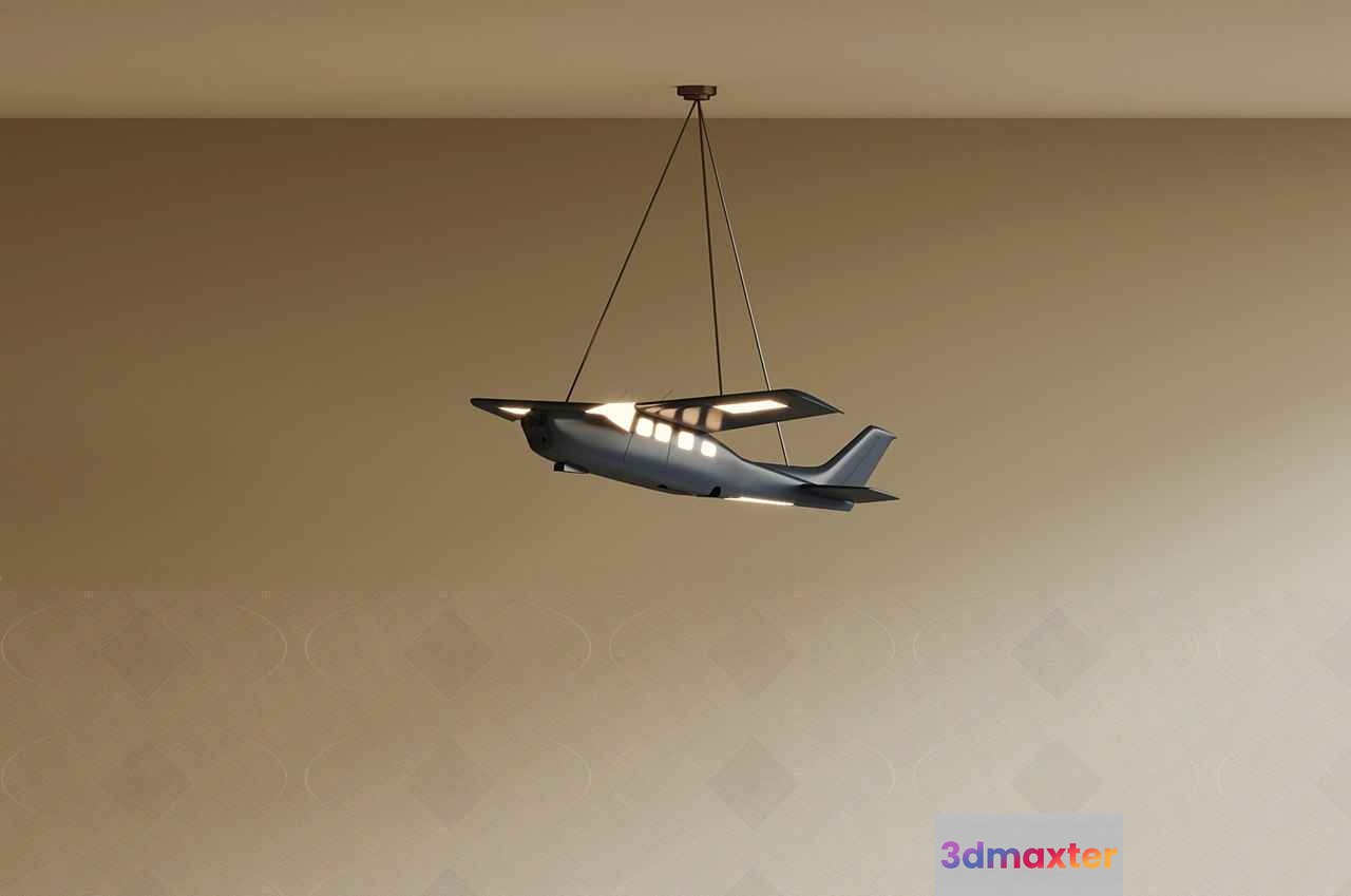 A Unique Light Fixture Shaped Like An Airplane 3D Model - 6551 - VRAY Render