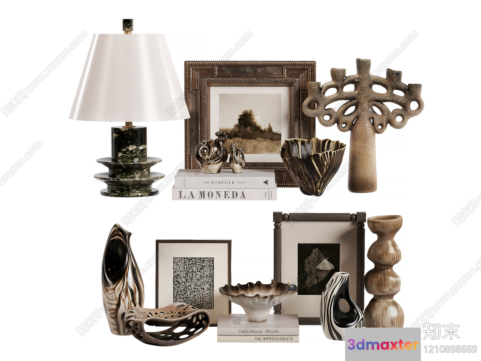 A Collection Of Decorative Items 3D Model - 18523 - VRAY Render