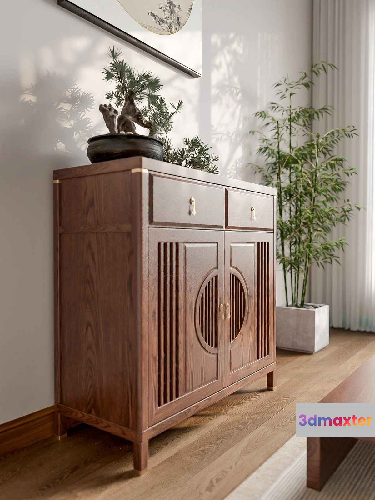 Wooden Cabinet 3D Model - 3525 - VRAY Render