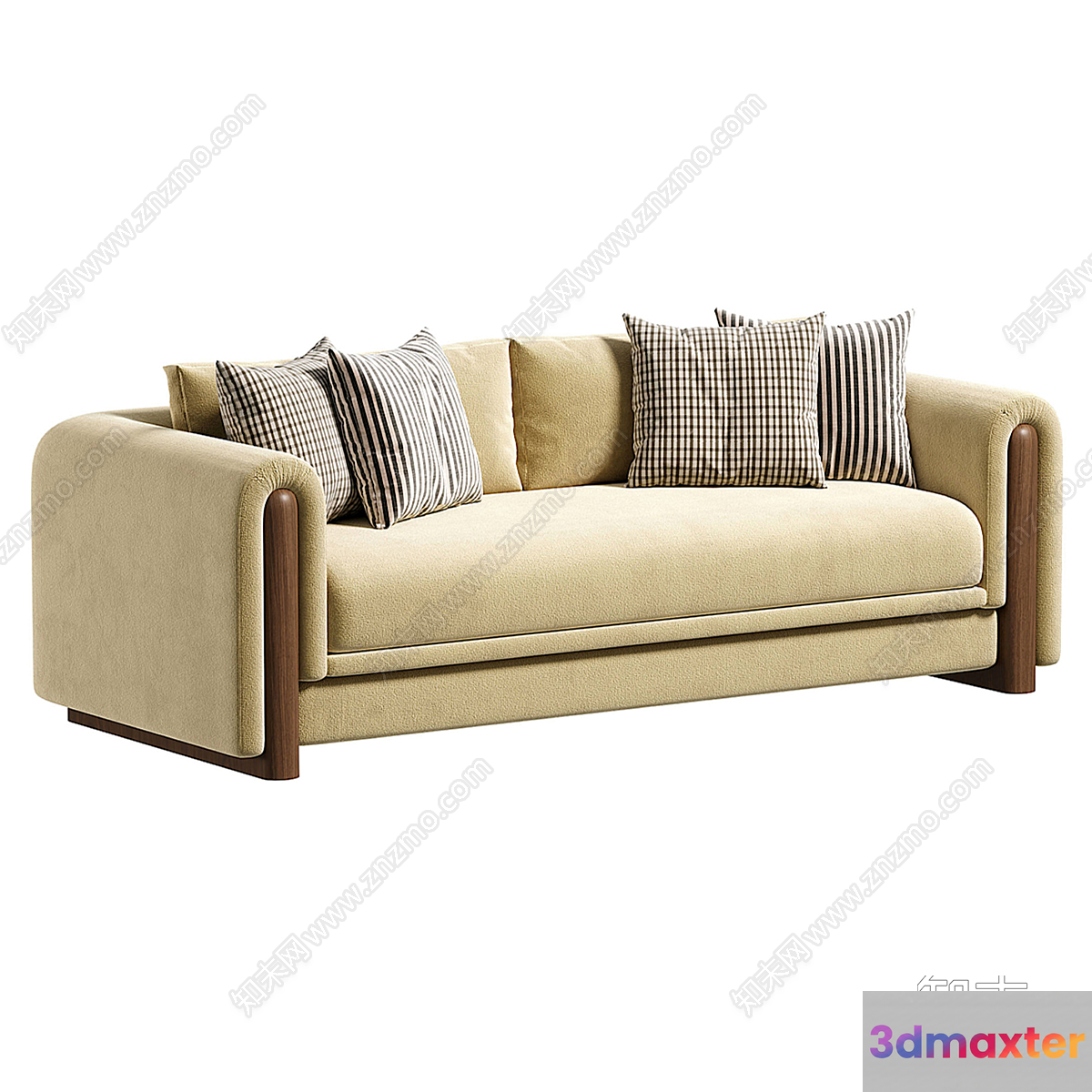 Modern Beige Sofa 3D Model - 10974 - VRAY Render