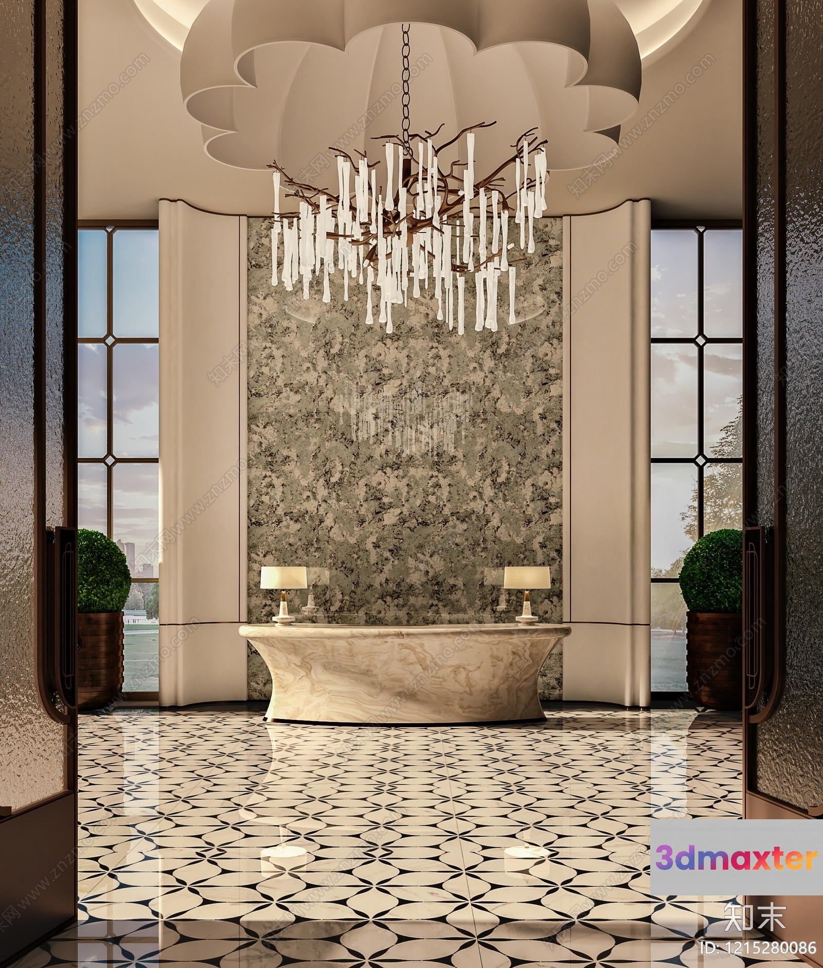 Modern Chandelier 3D Model - 23072 - VRAY Render