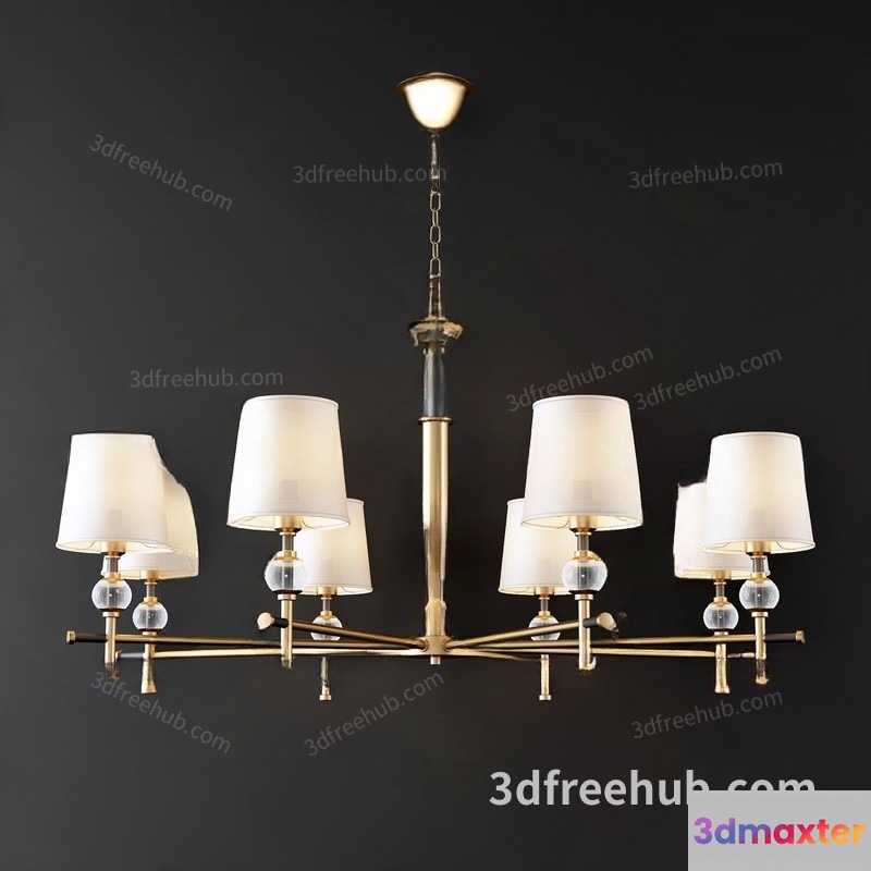 Gold Light Fixture 3D Model - 21511 - VRAY Render