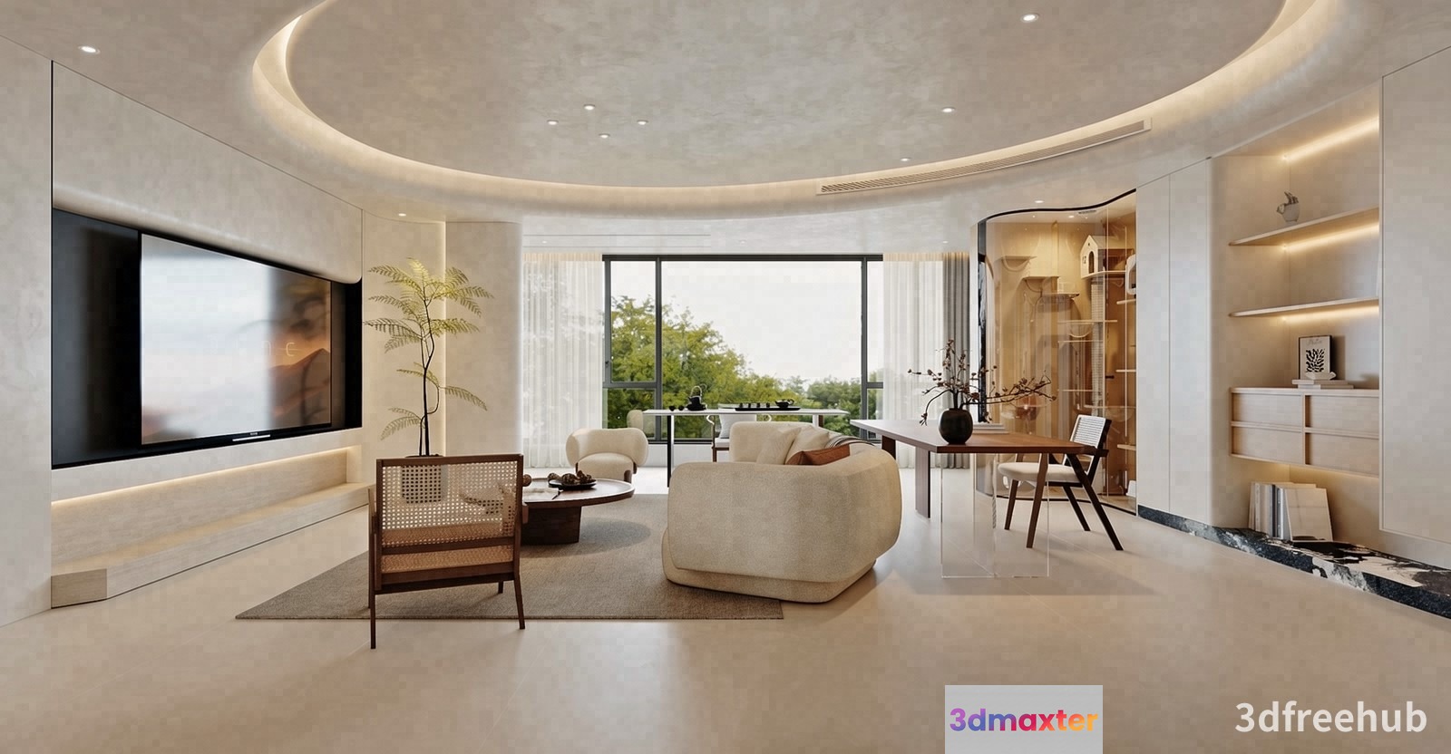 Modern Living Room 3D Model - 21200 - VRAY Render