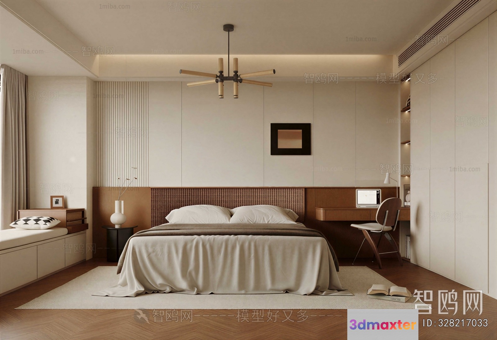 A Modern Bedroom 3D Model - 4075 - VRAY Render