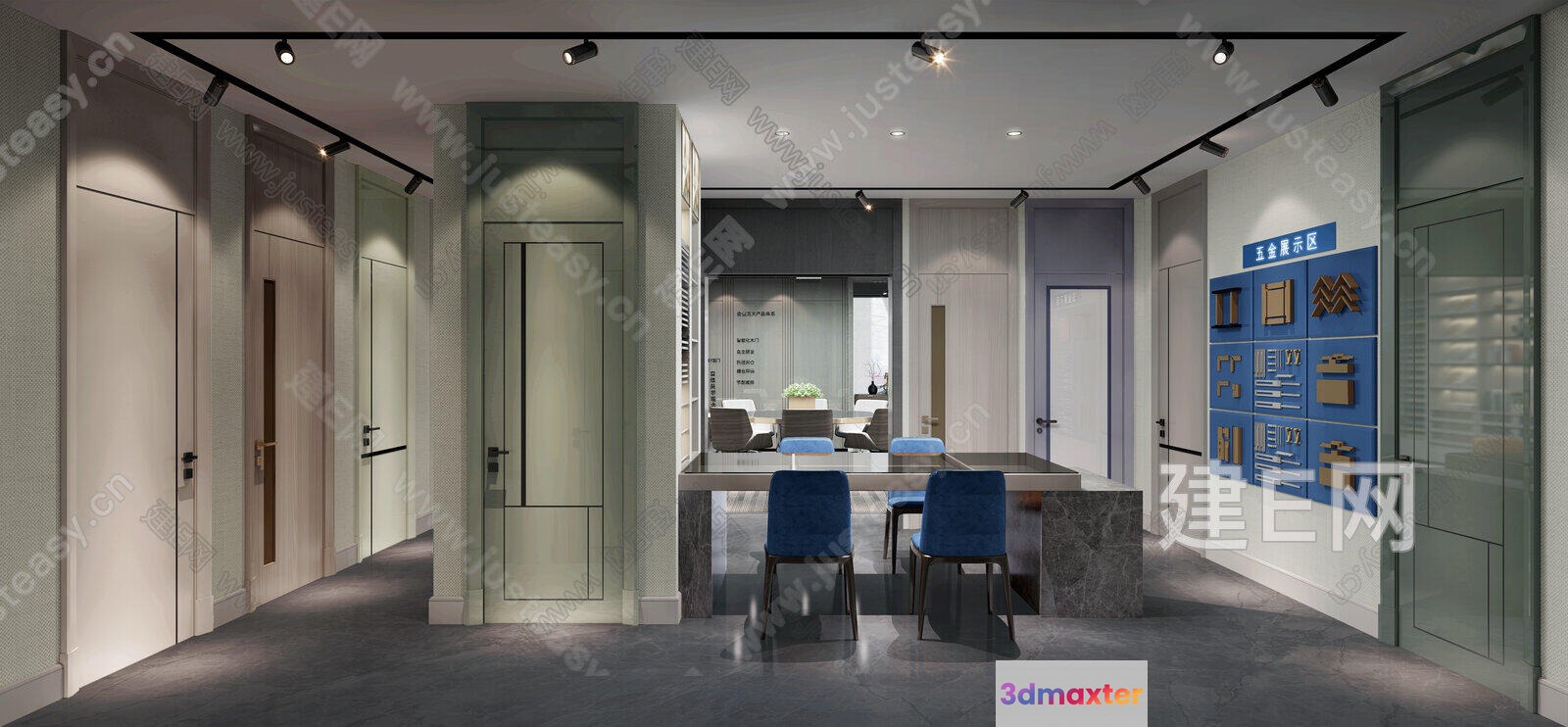 Modern Office Space 3D Model - 2636 - VRAY Render