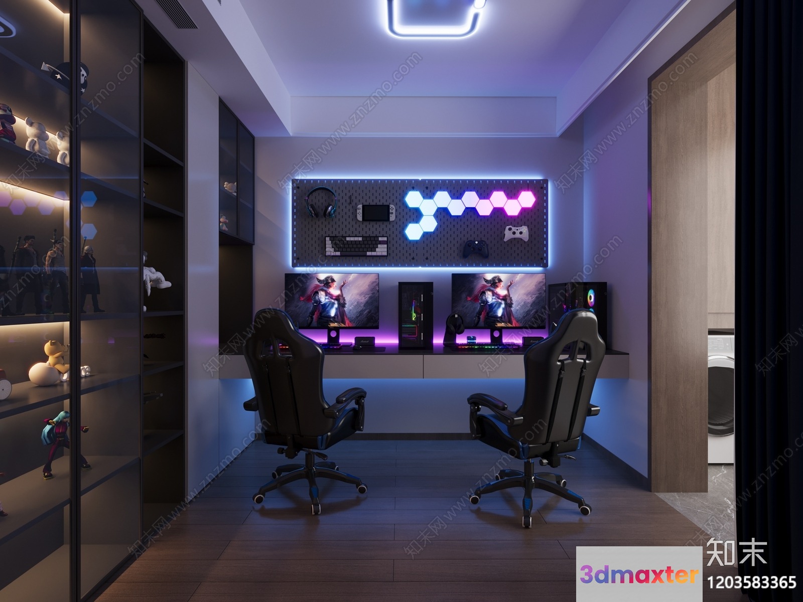 Modern Gaming Room 3D Model - 9087 - VRAY Render