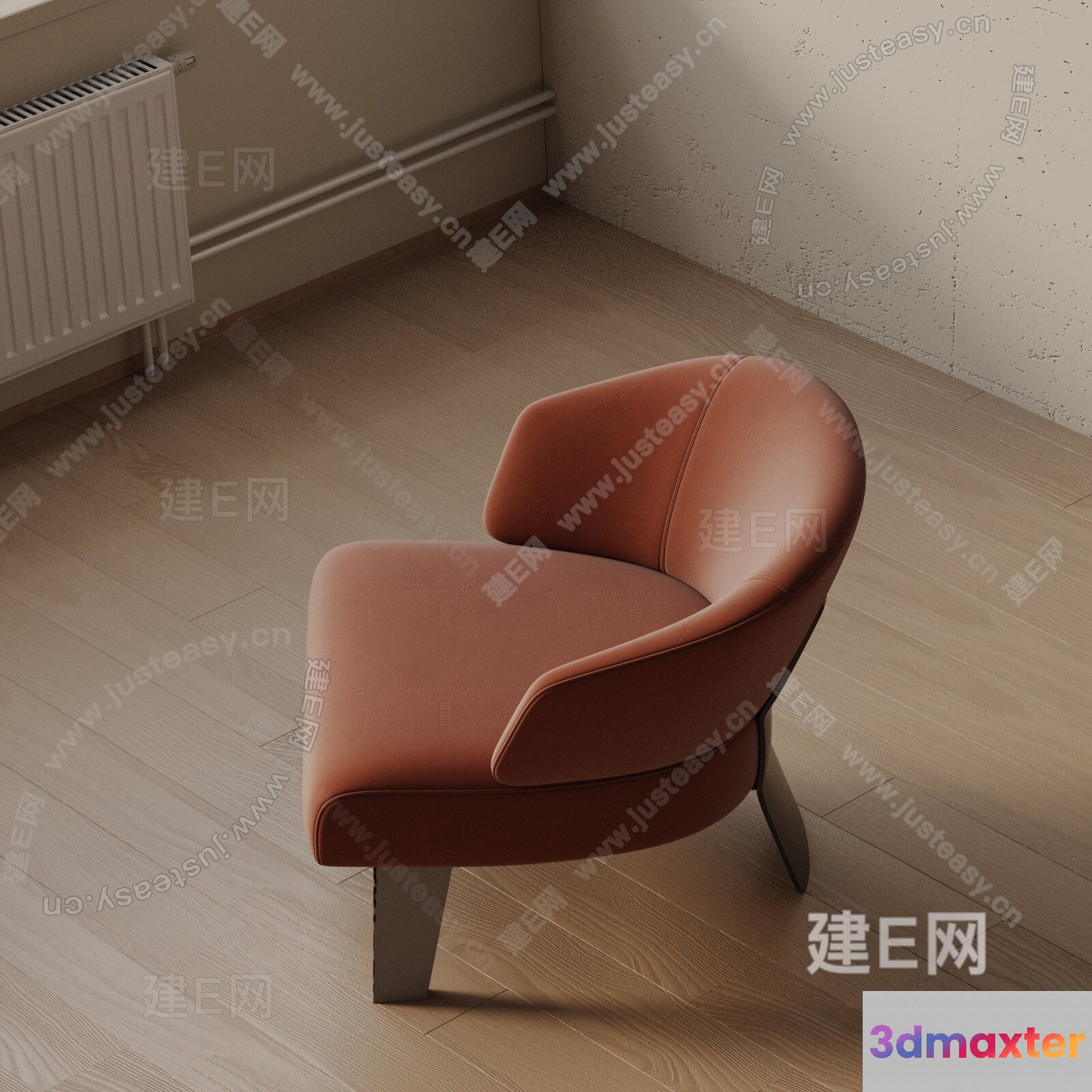 A Brown Chair In A Room 3D Model - 2229 - VRAY Render