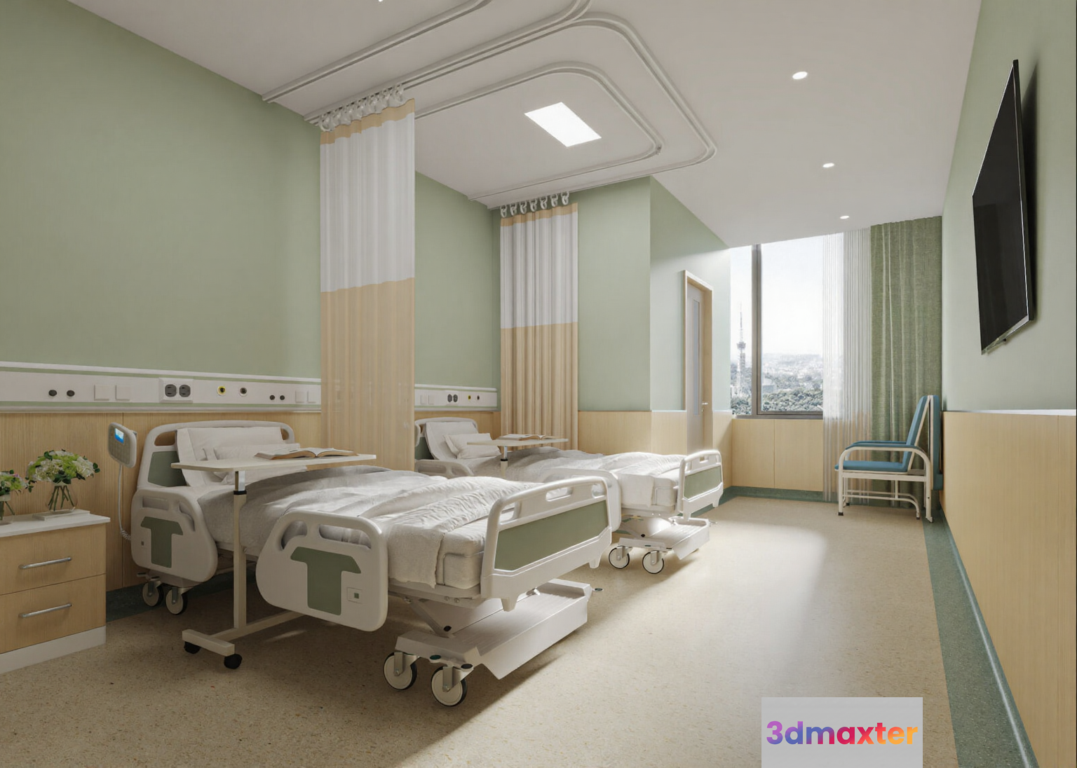 A Hospital Room 3D Model - 5085 - VRAY Render