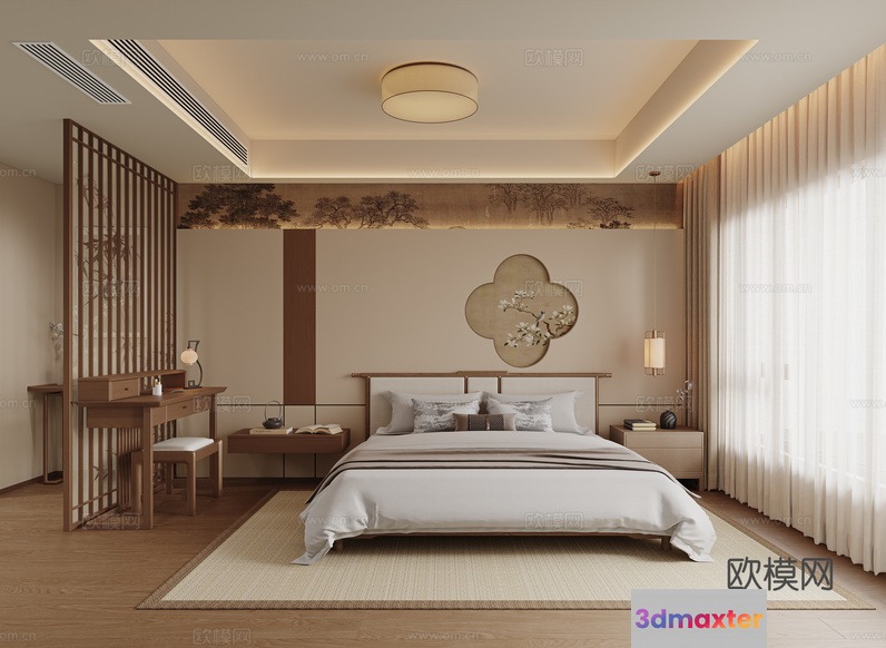 Cozy Bedroom 3D Model - 20358 - VRAY Render